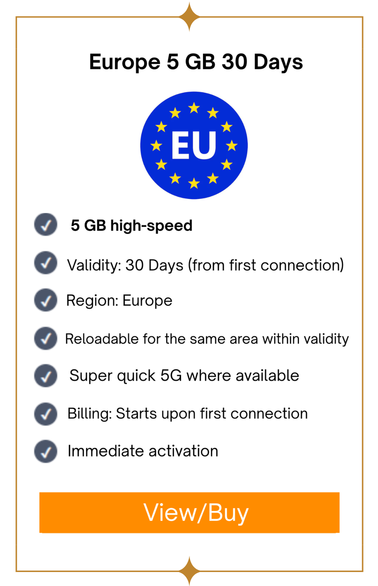 Europe 5GB 30Days